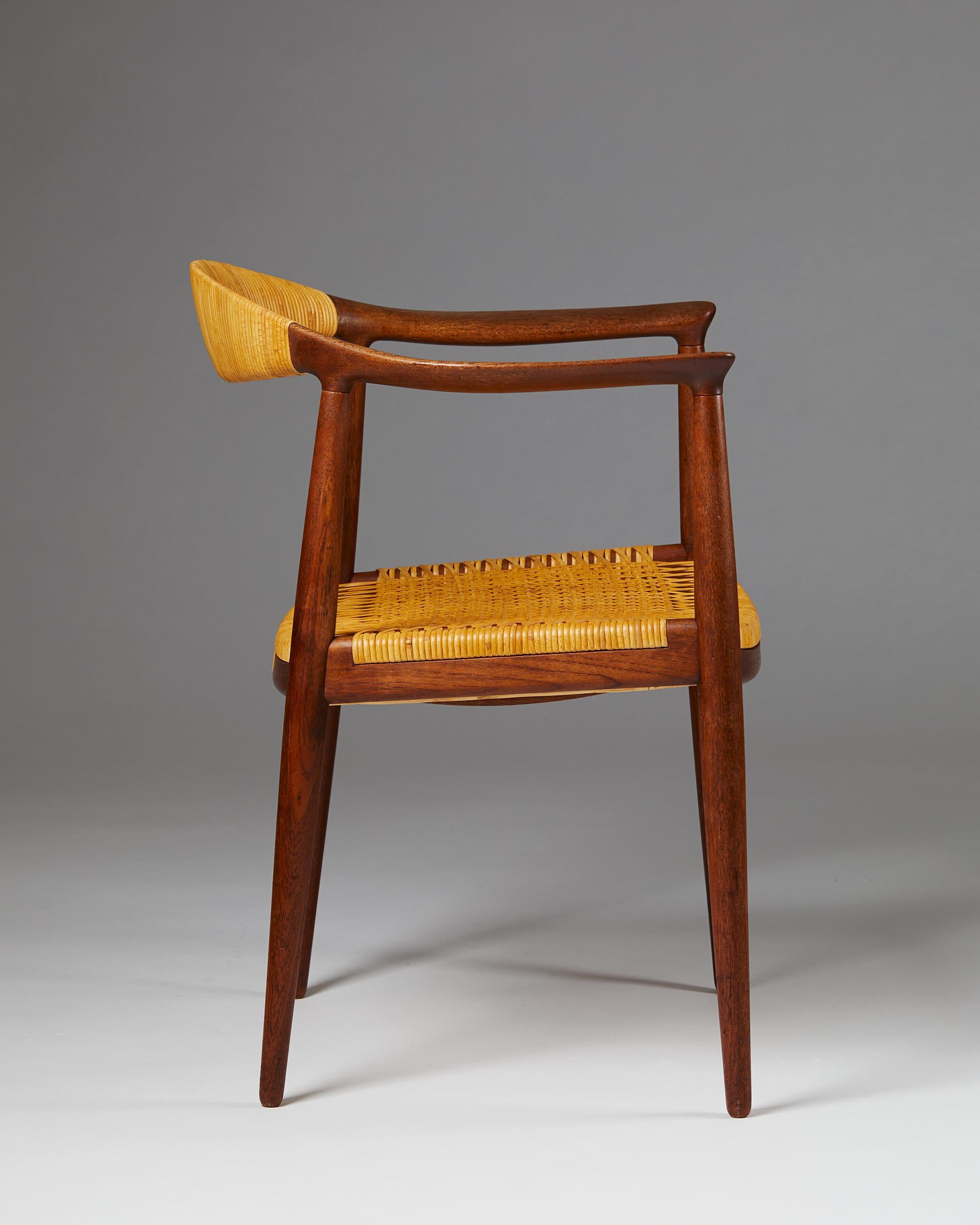 Cane Armchair “The Chair”, Designed by Hans Wegner for Johannes Hansen, Denmark, 1949