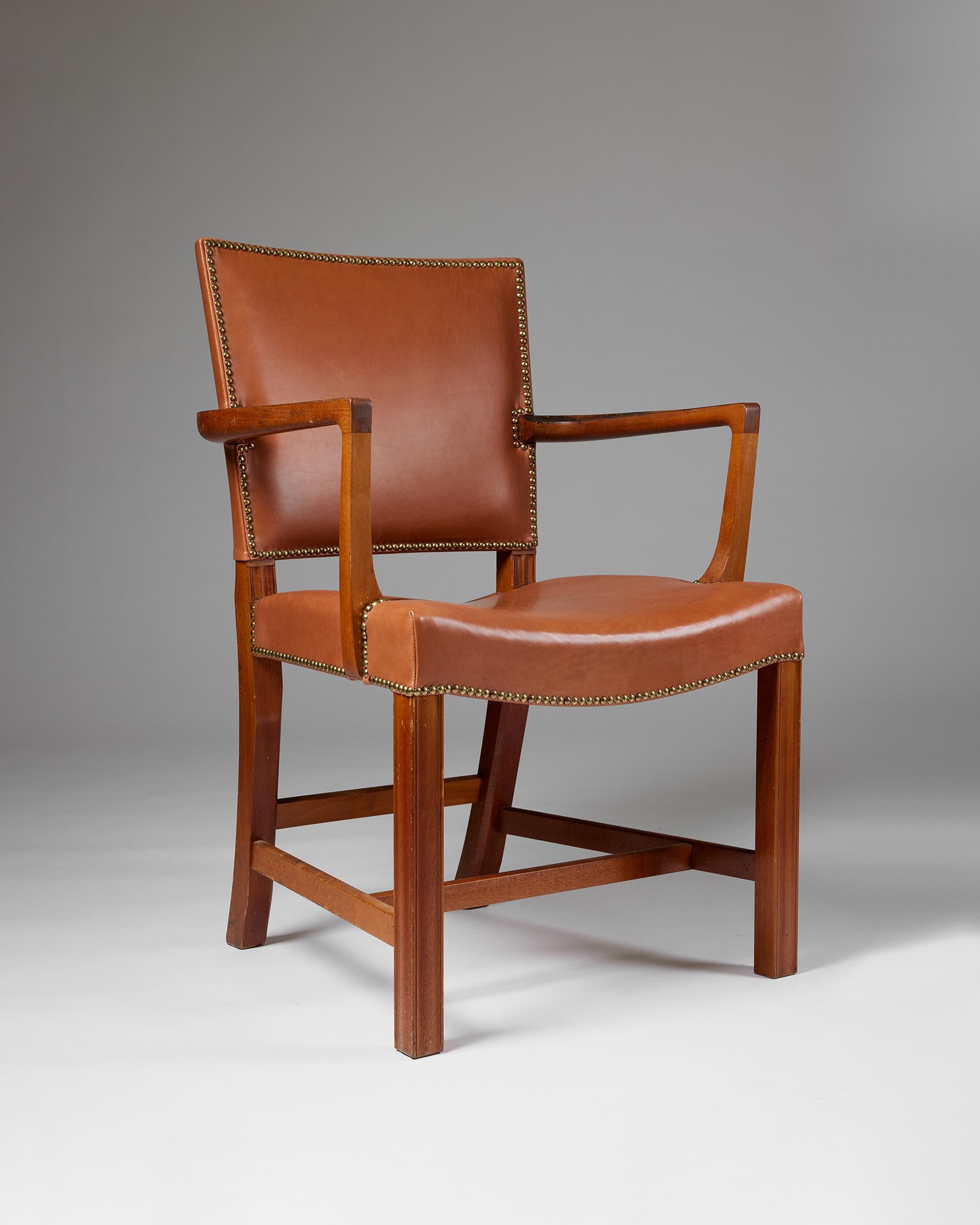 Mid-Century Modern Armchair ‘The Red Chair’ Model 3758a Designed by Kaare Klint for Rud, Rasmussen For Sale