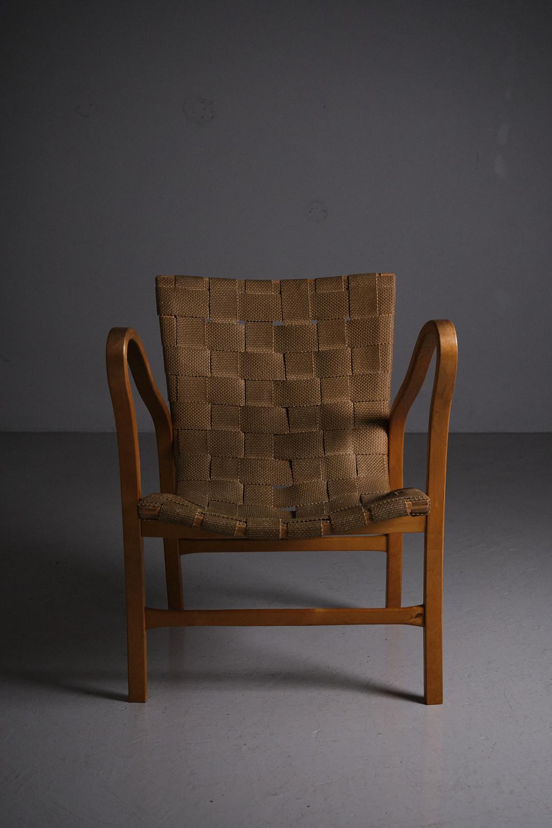 Swedish Armchair 'Tösen' by Gustav Axel Berg, Sweden, 1940s For Sale
