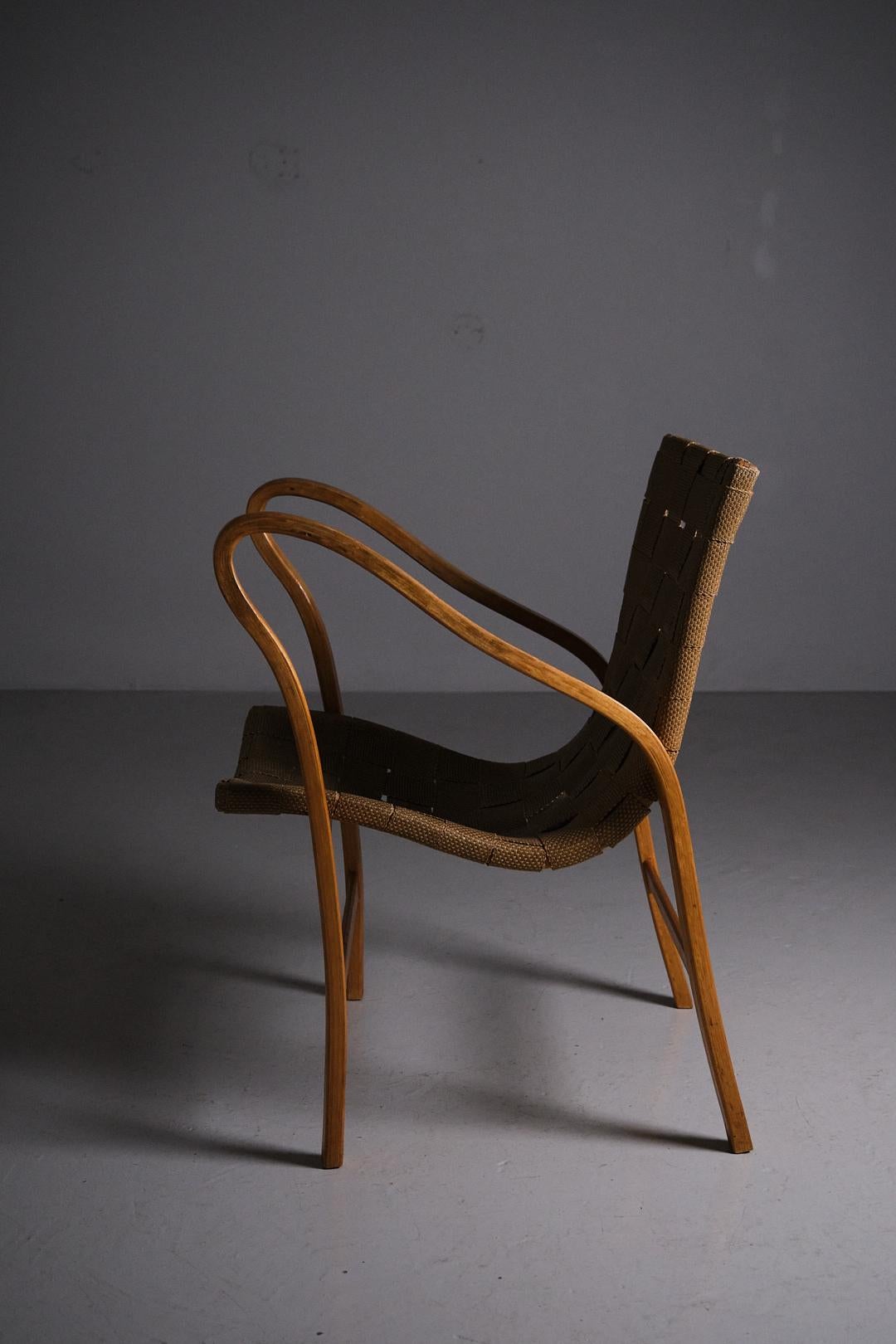 Armchair 'Tösen' by Gustav Axel Berg, Sweden, 1940s In Good Condition For Sale In Eskilstuna, SE
