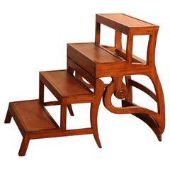 Armchair Transforming in Library Steps in Mahogany
