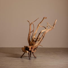 Sillón "Tronco" de madera maciza recuperada, diseño brasileño contemporáneo