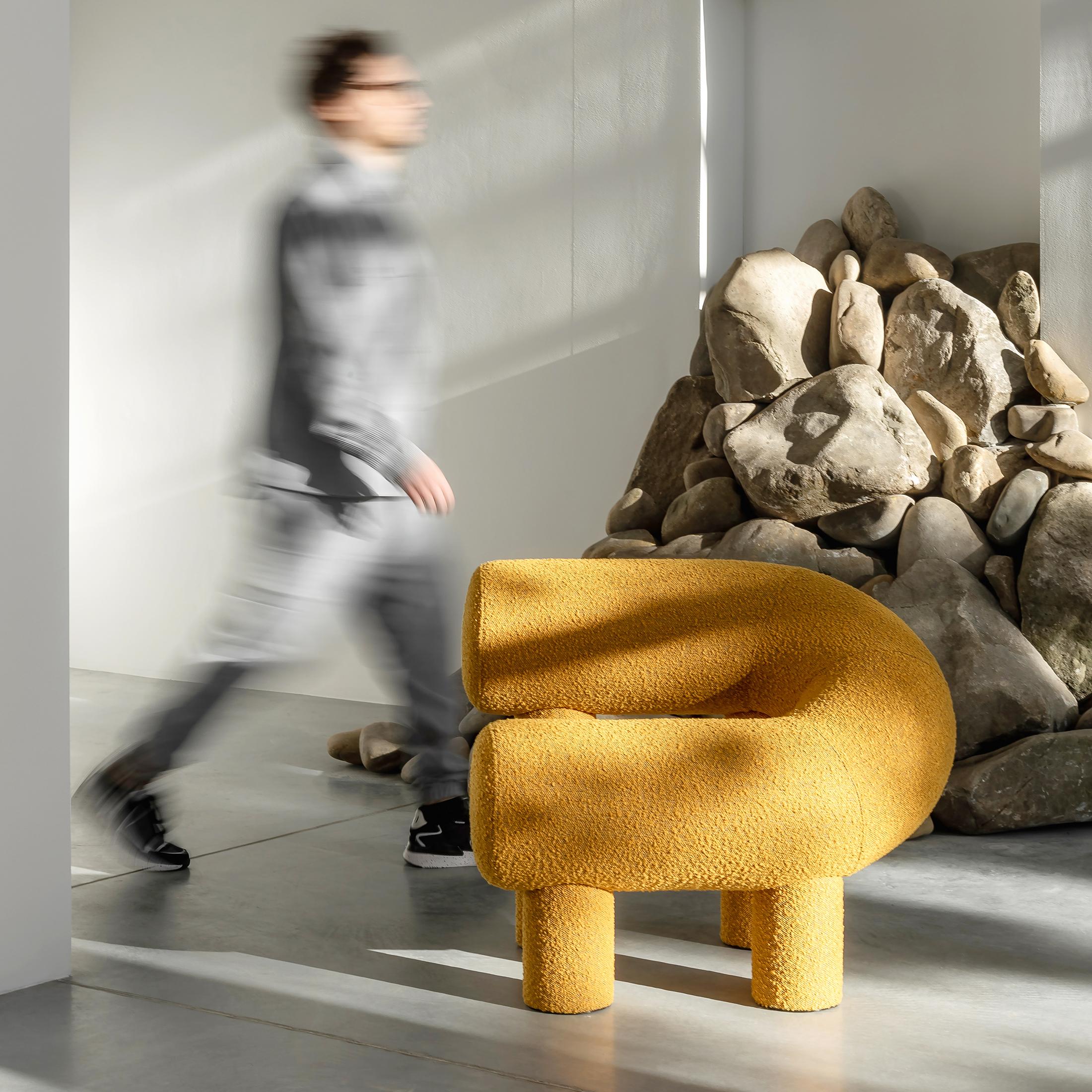 Contemporary Armchair ‘UMI’ by WOO – Bold Geometric Lounge Chair for Minimalist For Sale 5