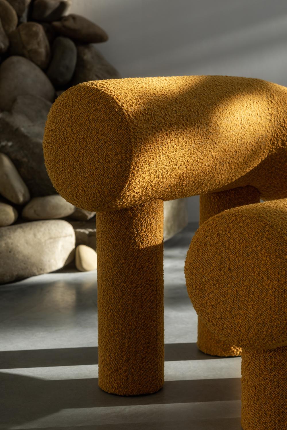 Contemporary Armchair UMI in wool fabric For Sale