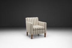 Armchair Upholstered in Striped Fabric, Europe 1930s