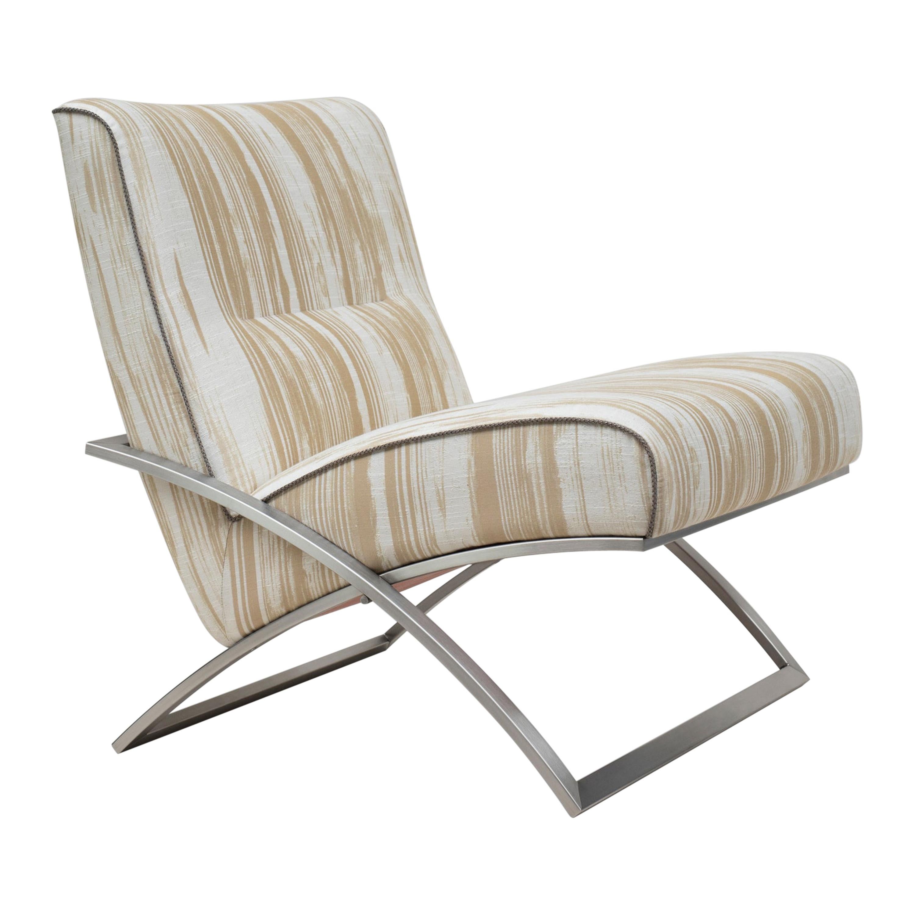 21st Century Modern Stainless Steel Wave S11 Armchair For Sale