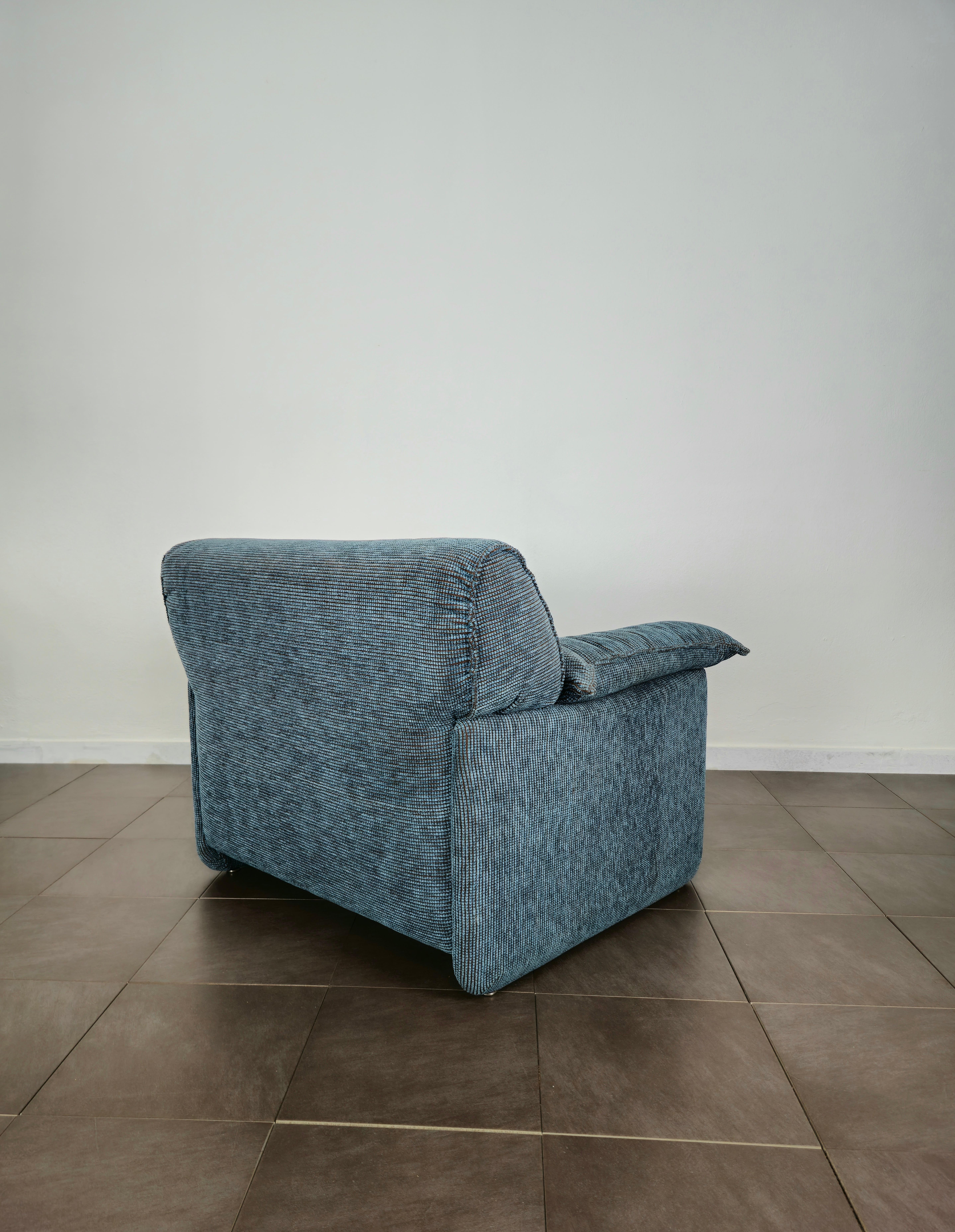 Armchair Velvet in the Style of Afra E Tobia Scarpa Midcentury, Italy, 1970s In Good Condition For Sale In Palermo, IT