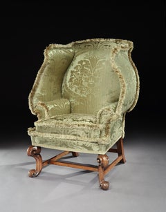 Armchair Wing Upholstered Sage Silk Vivien Leigh Laurence Oliver Notley Abbey