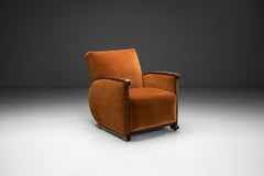 Armchair with Burnt Orange Upholstery, Europe First half of 20th Century