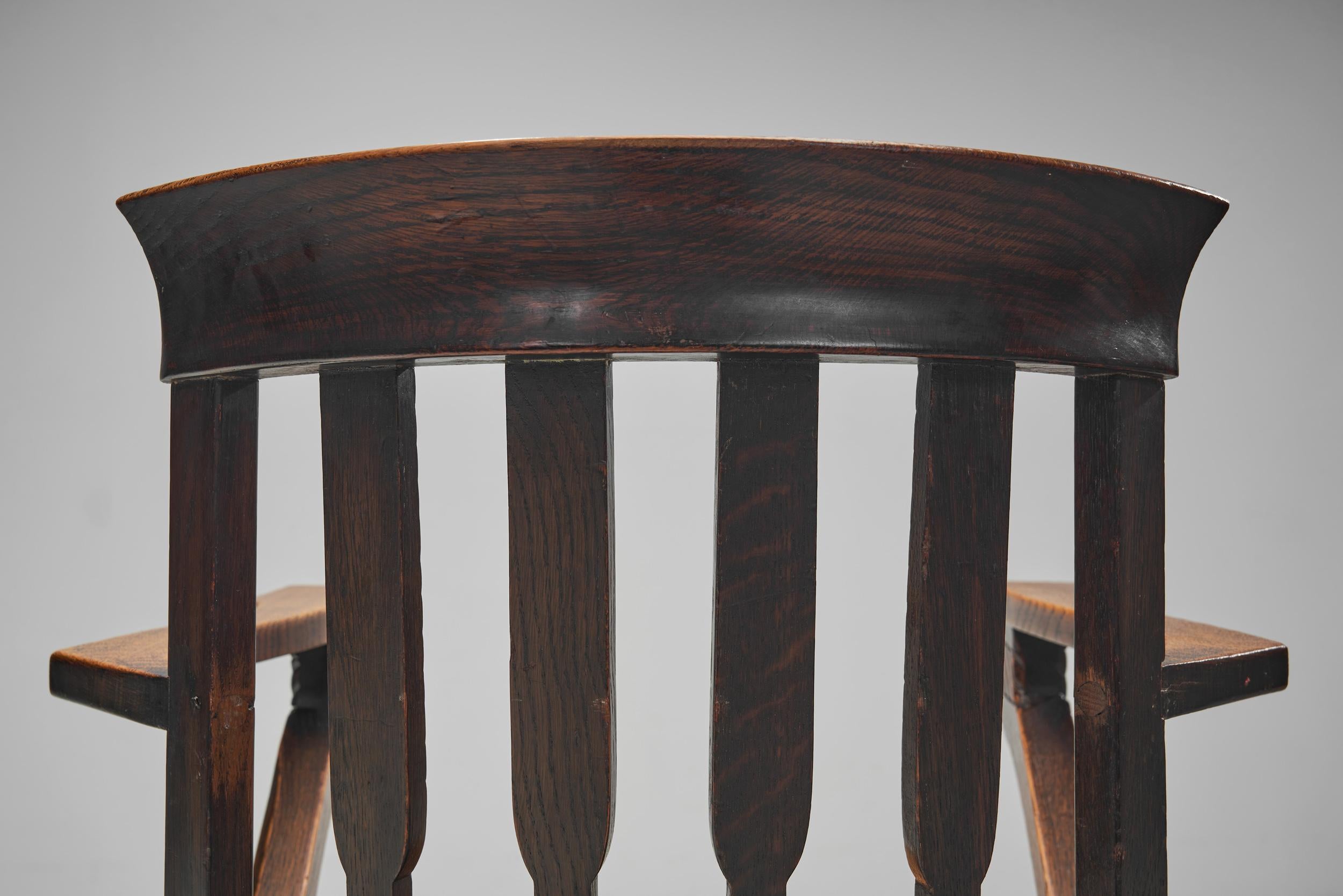 Armchair with Carved Details and Upholstered Seat, England ca 1920s For Sale 1