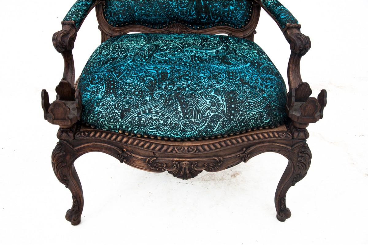 Armchair with footstool, France, circa 1880. For Sale 5