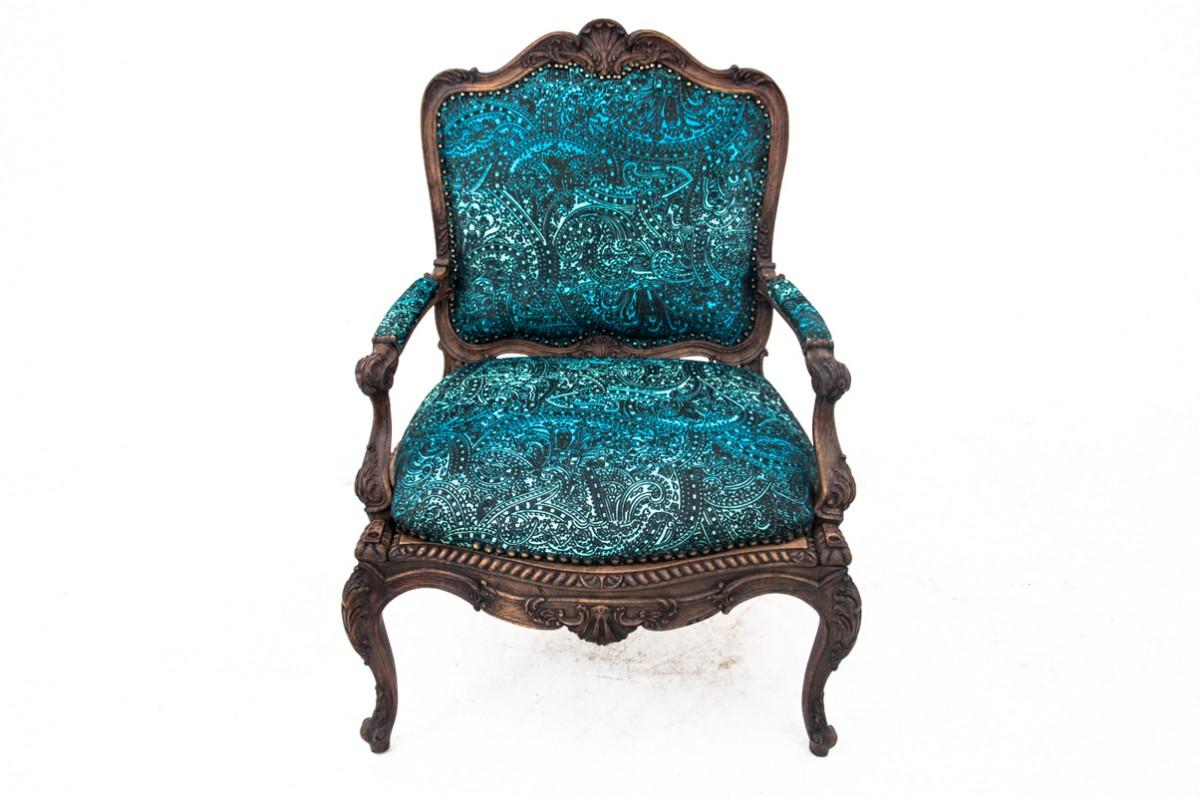 Armchair with footstool, France, circa 1880. For Sale 6