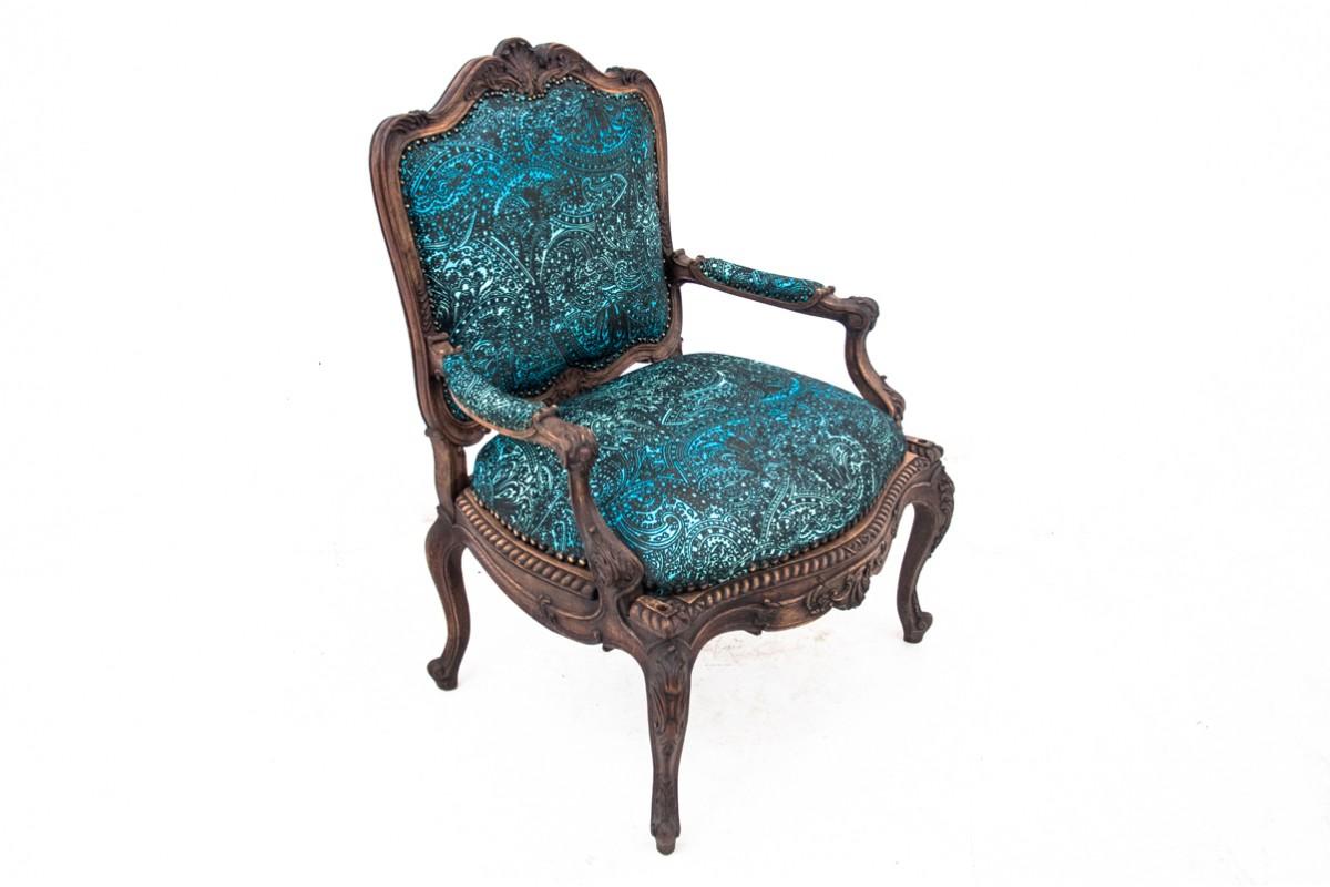 Armchair with footstool, France, circa 1880. For Sale 8