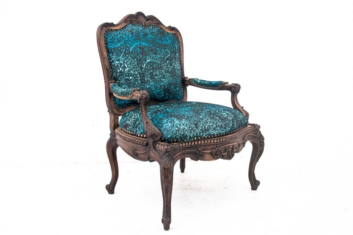 Armchair with footstool, France, circa 1880. For Sale 9