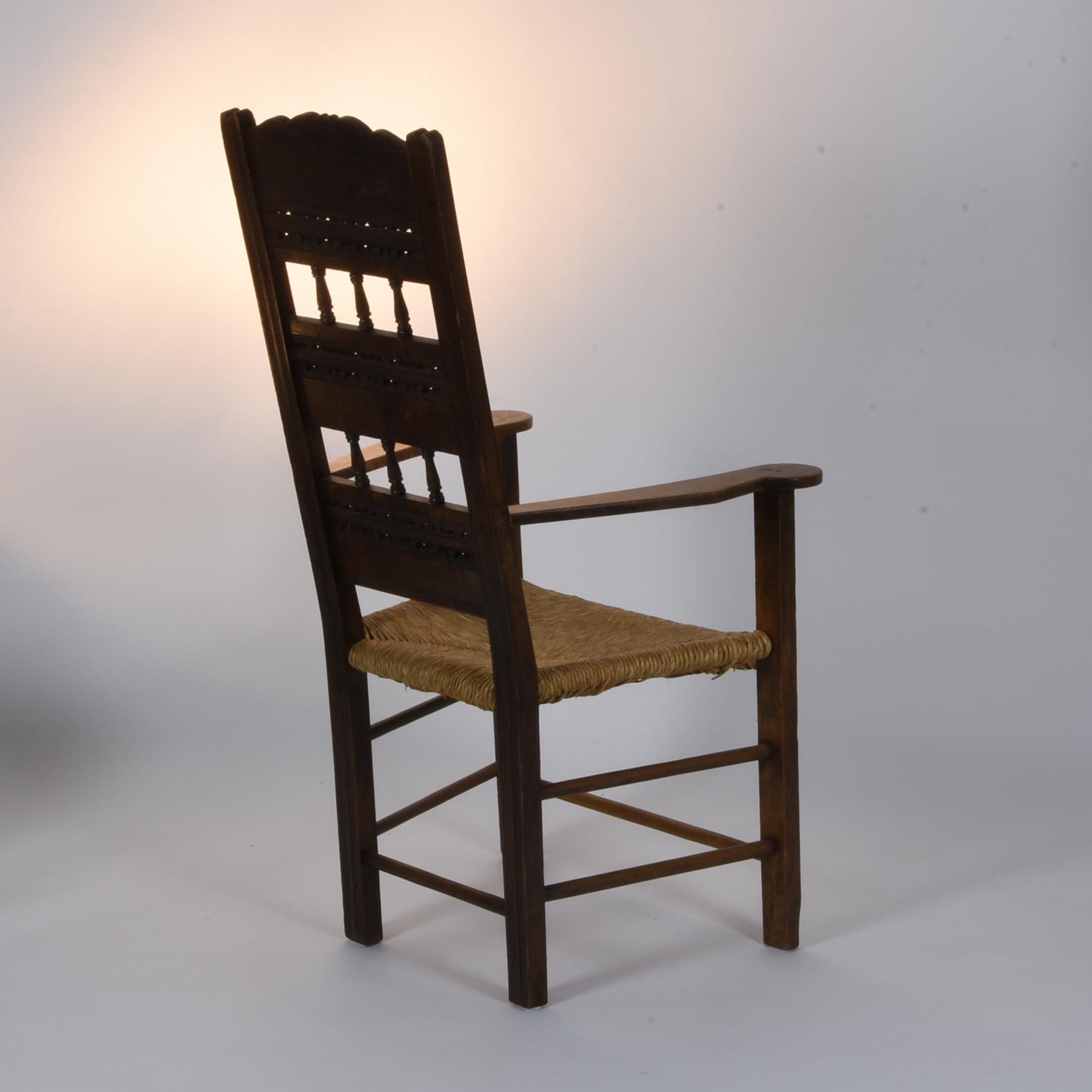 Early 20th Century Armchair with High Backrest Oakwood, 1916