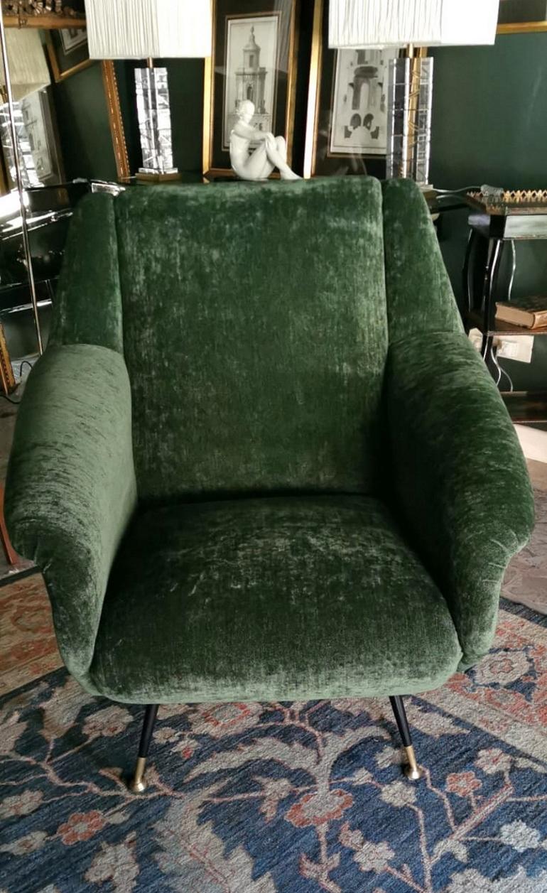 Gigi Radice Italian Design Armchair with Important Fabric Dedar, 1955 In Good Condition In Prato, Tuscany