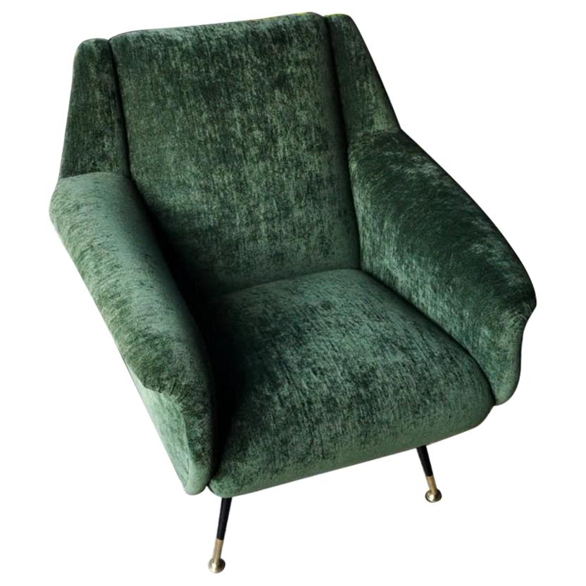 Gigi Radice Italian Design Armchair with Important Fabric Dedar, 1955