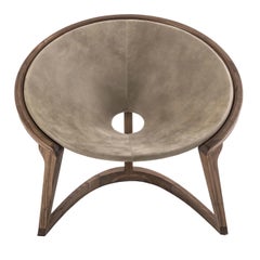 Sillón con asiento de cuero Riva 1920 Diseño Yin & Yang Steve Leung