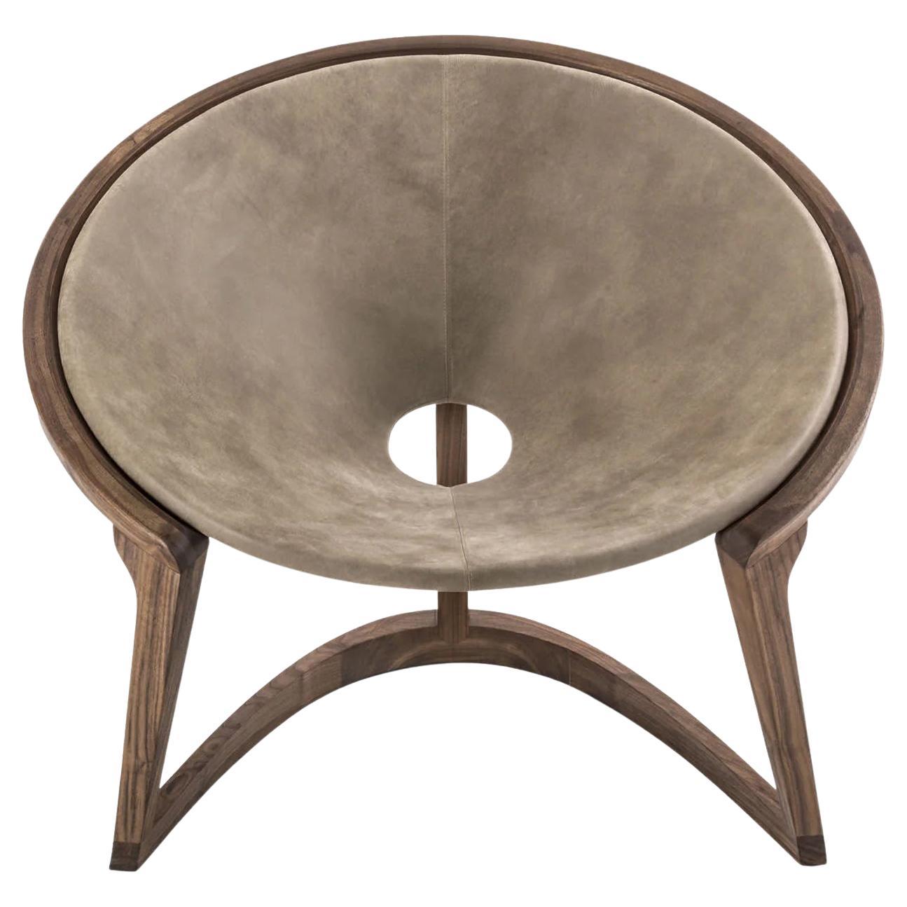 Armchair with leather seat Riva 1920 Yin & Yang design Steve Leung