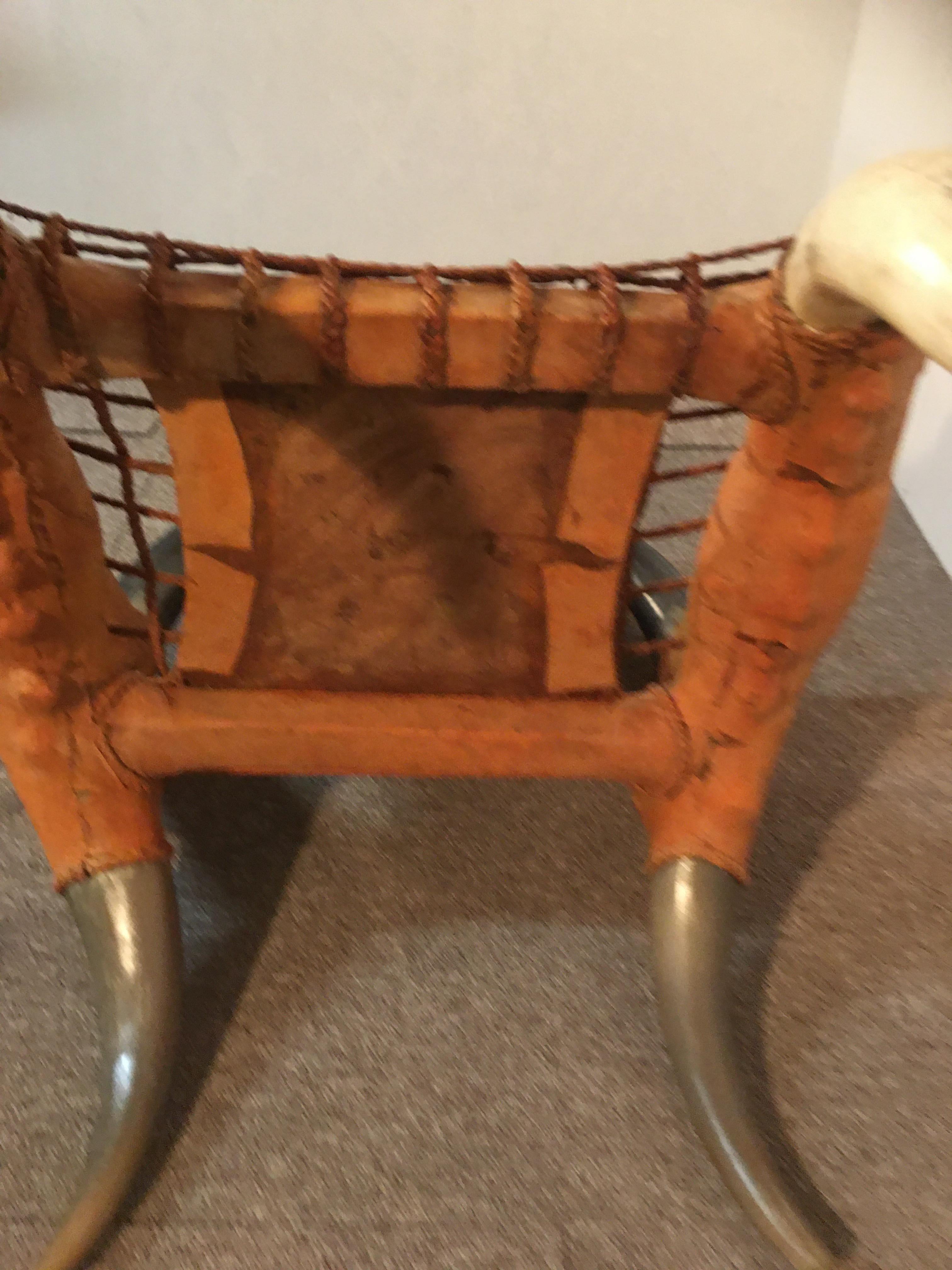 Armchair with Ottoman Antique Horn For Sale 7