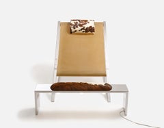 Armchair with Ottoman Mies Model by Archizoom Associati for Poltronova, Italy
