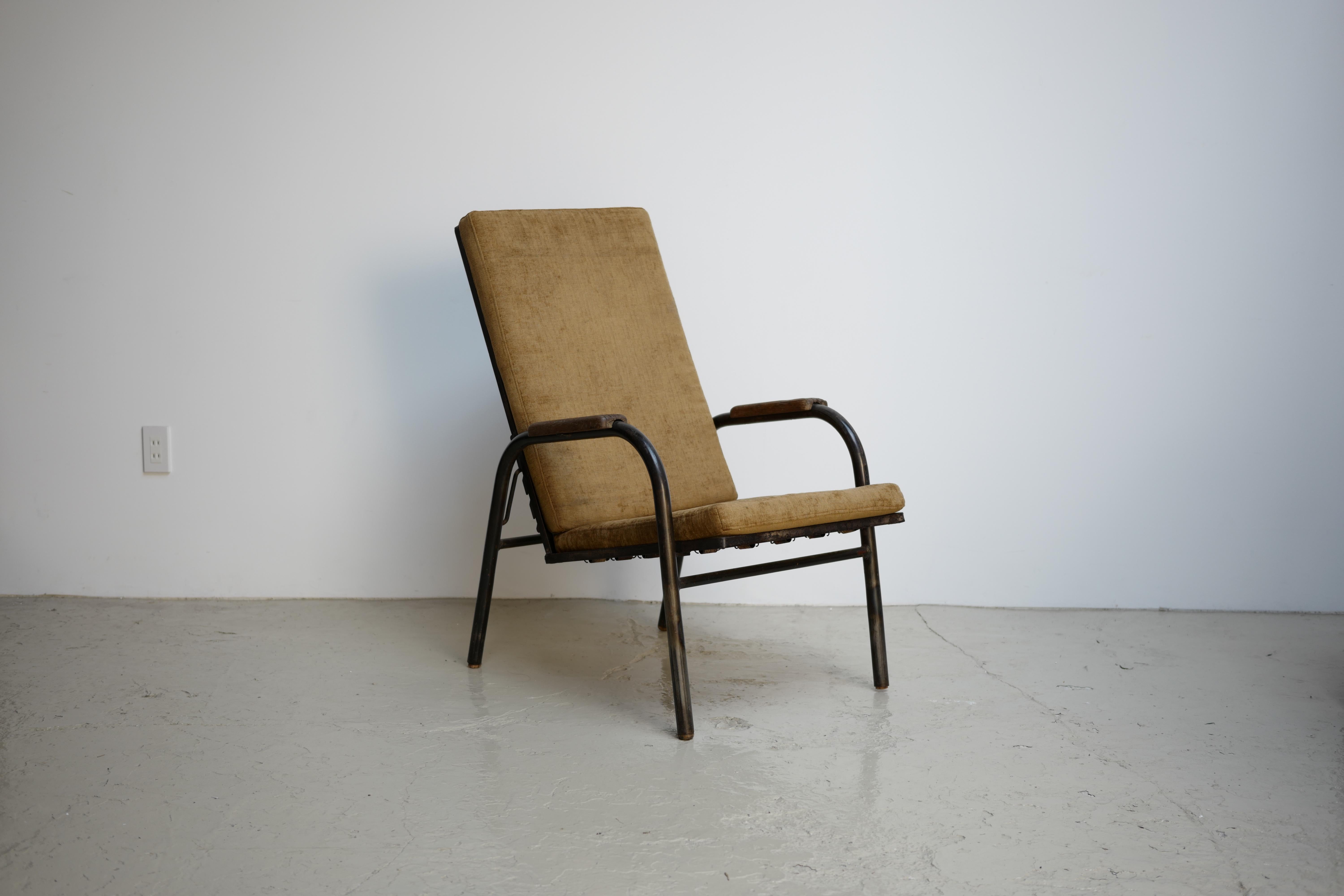 French Armchair with Reclining System, Jean Prouvé, 1950s