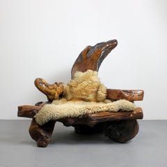 Armchair with redwood root logs - G. Buch - USA - c. 1970