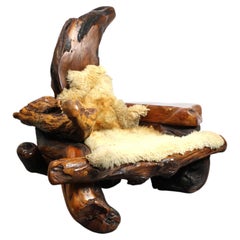 Armchair with redwood root logs - G. Buch - USA - c. 1970