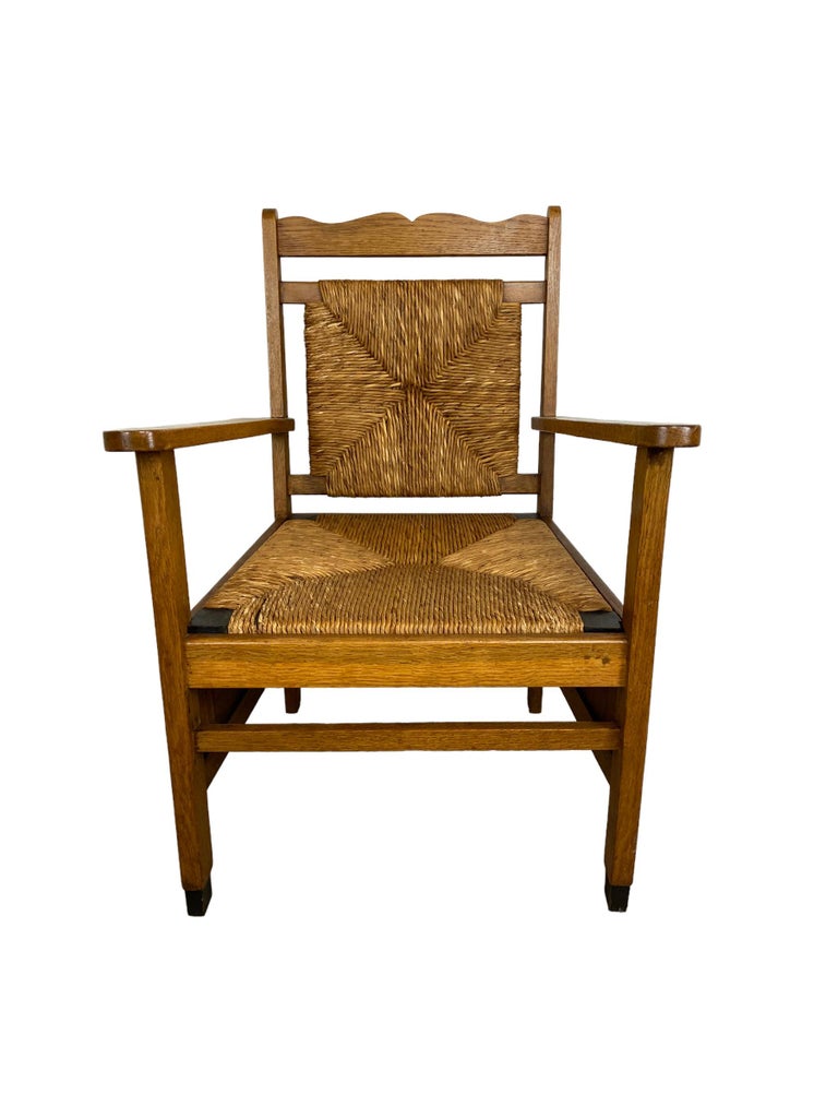 Armchair with Rush Seat For Sale at 1stDibs