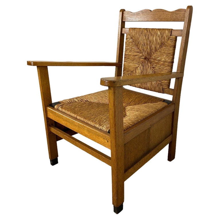 Armchair with Rush Seat For Sale at 1stDibs