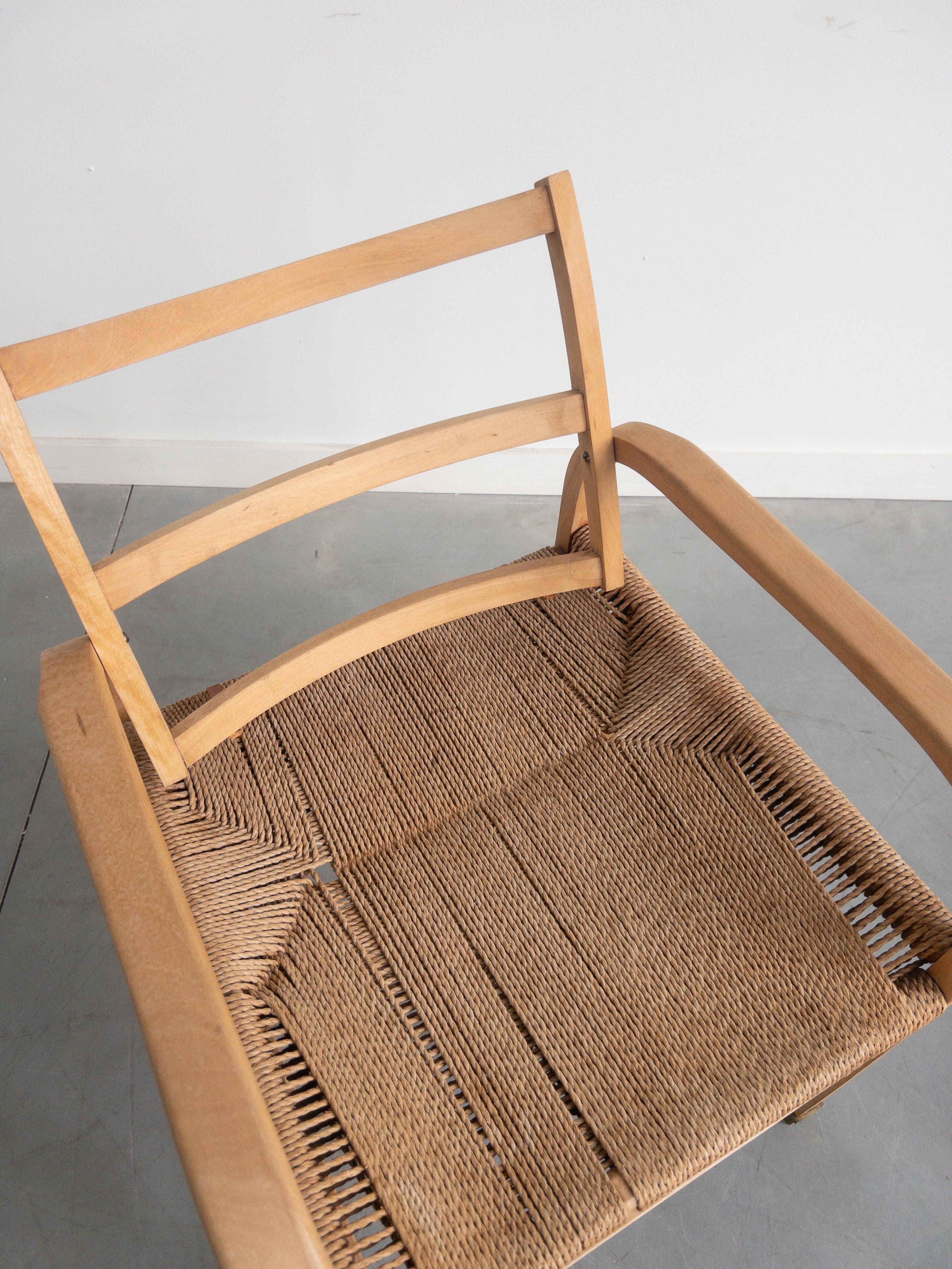 Tissé à la main Armchair with Seaweed Seat by Magnus Stephensen for Clausen en vente