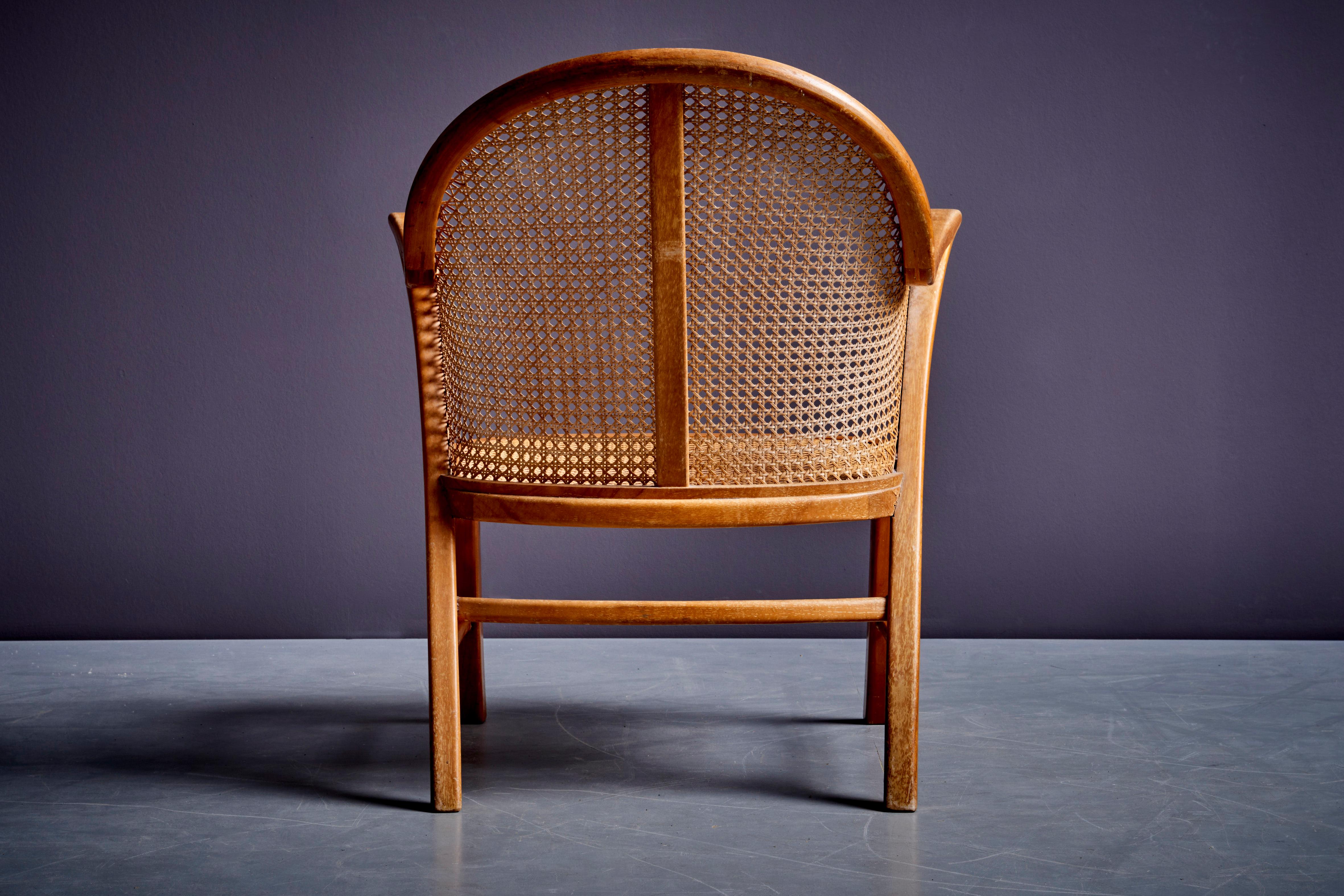Sessel mit Wiener Schilfrohrweberei von Frits Schlegel (Moderne der Mitte des Jahrhunderts) im Angebot