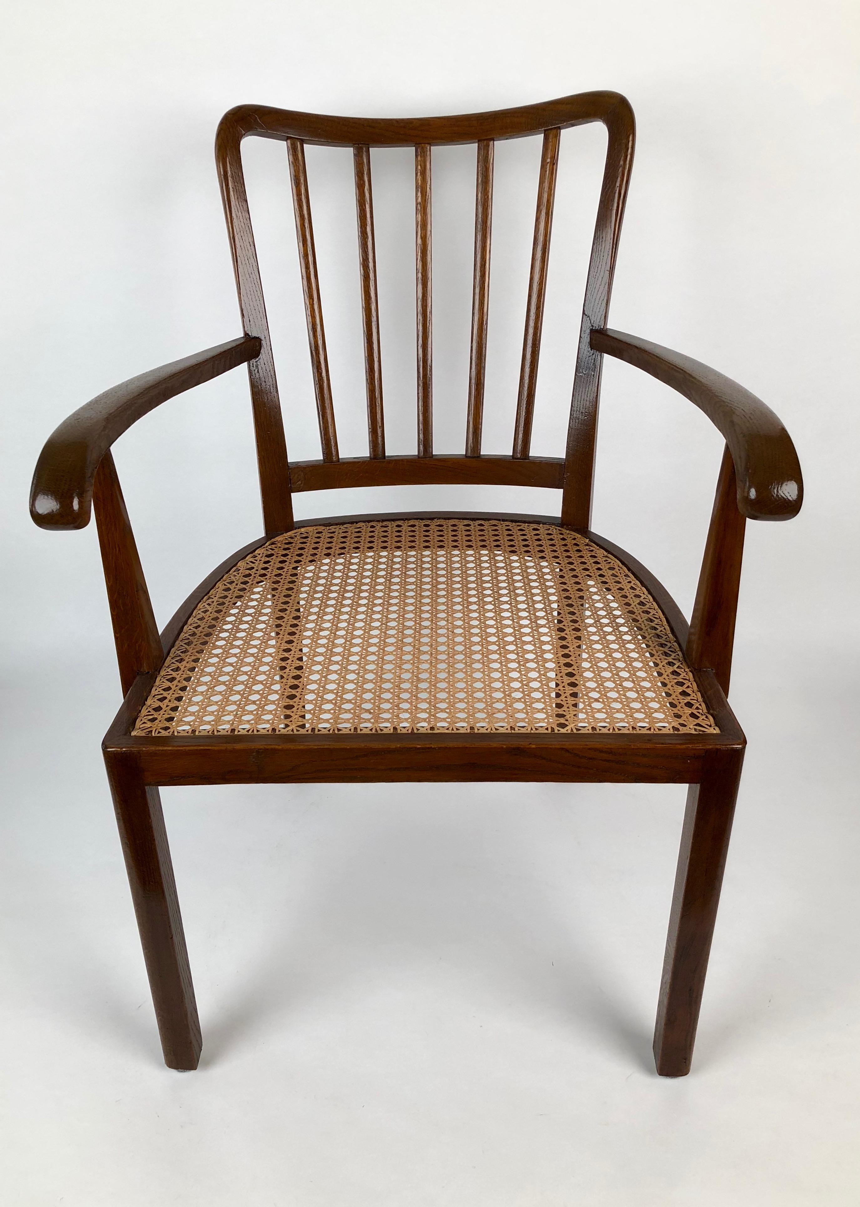 Modern Armchair with Viennese Can Seat from 1930s For Sale