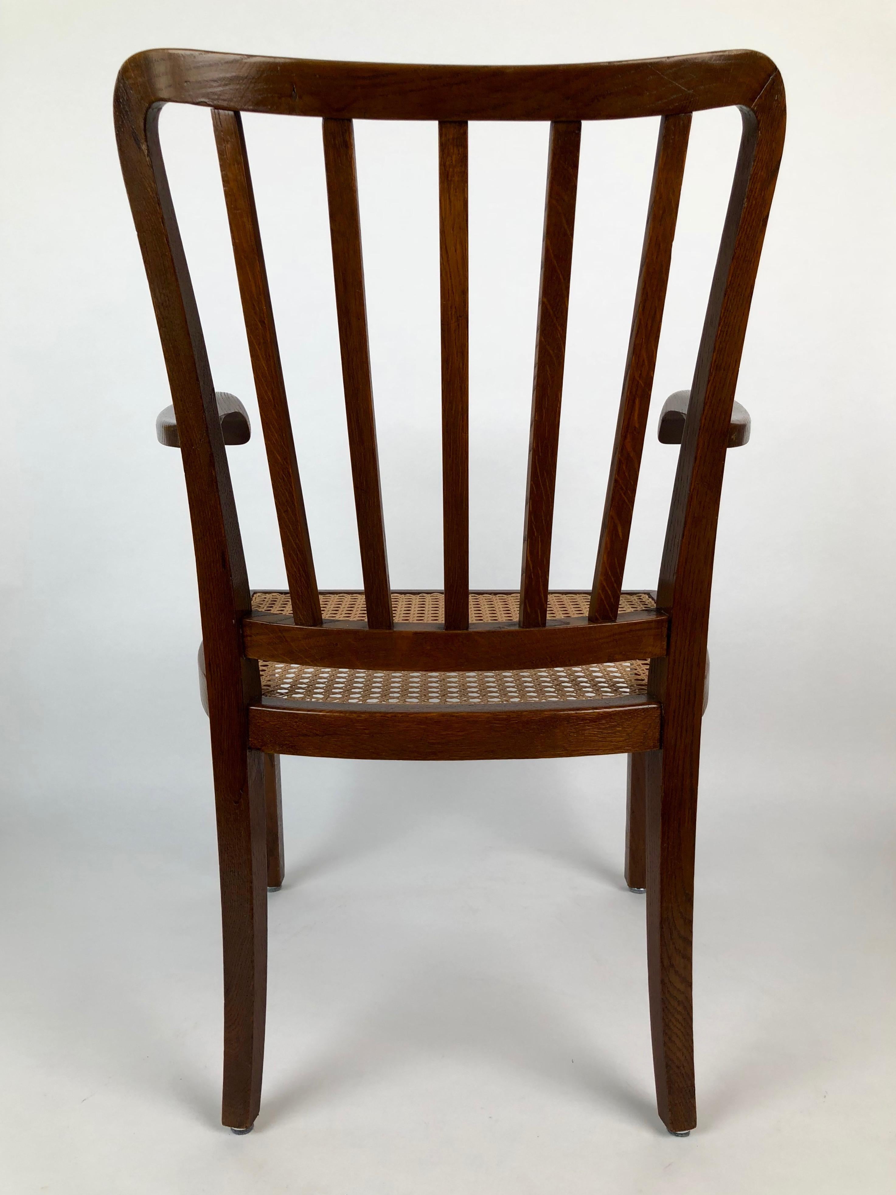 Armchair with Viennese Can Seat from 1930s In Good Condition For Sale In Vienna, Austria