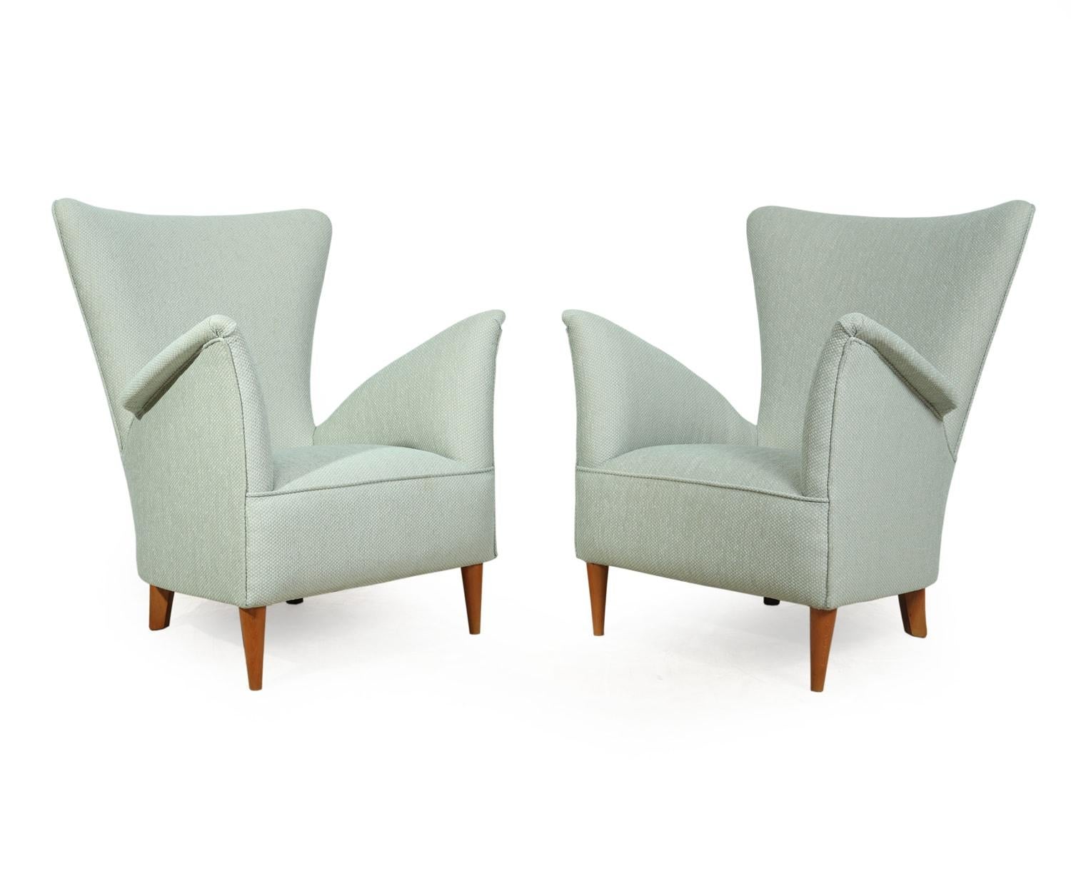 Armchairs and Sofa by Gio Ponti for Hotel Bristol Merano, circa 1954 For Sale 1