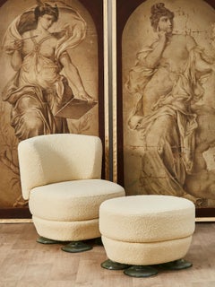 Armchairs and stool by André Putman, 2001