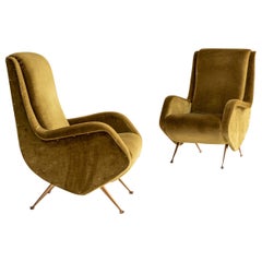 Armchairs Attributed to Aldo Morbelli for Isa
