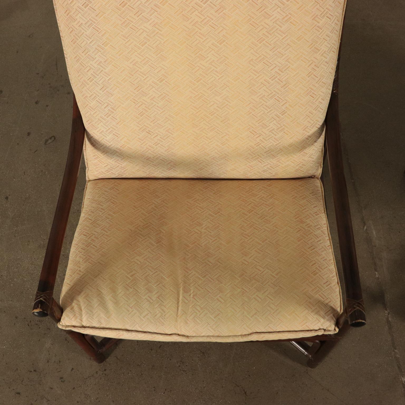 Armchairs, Bamboo Foam and Fabric, Italy, 1980s 1
