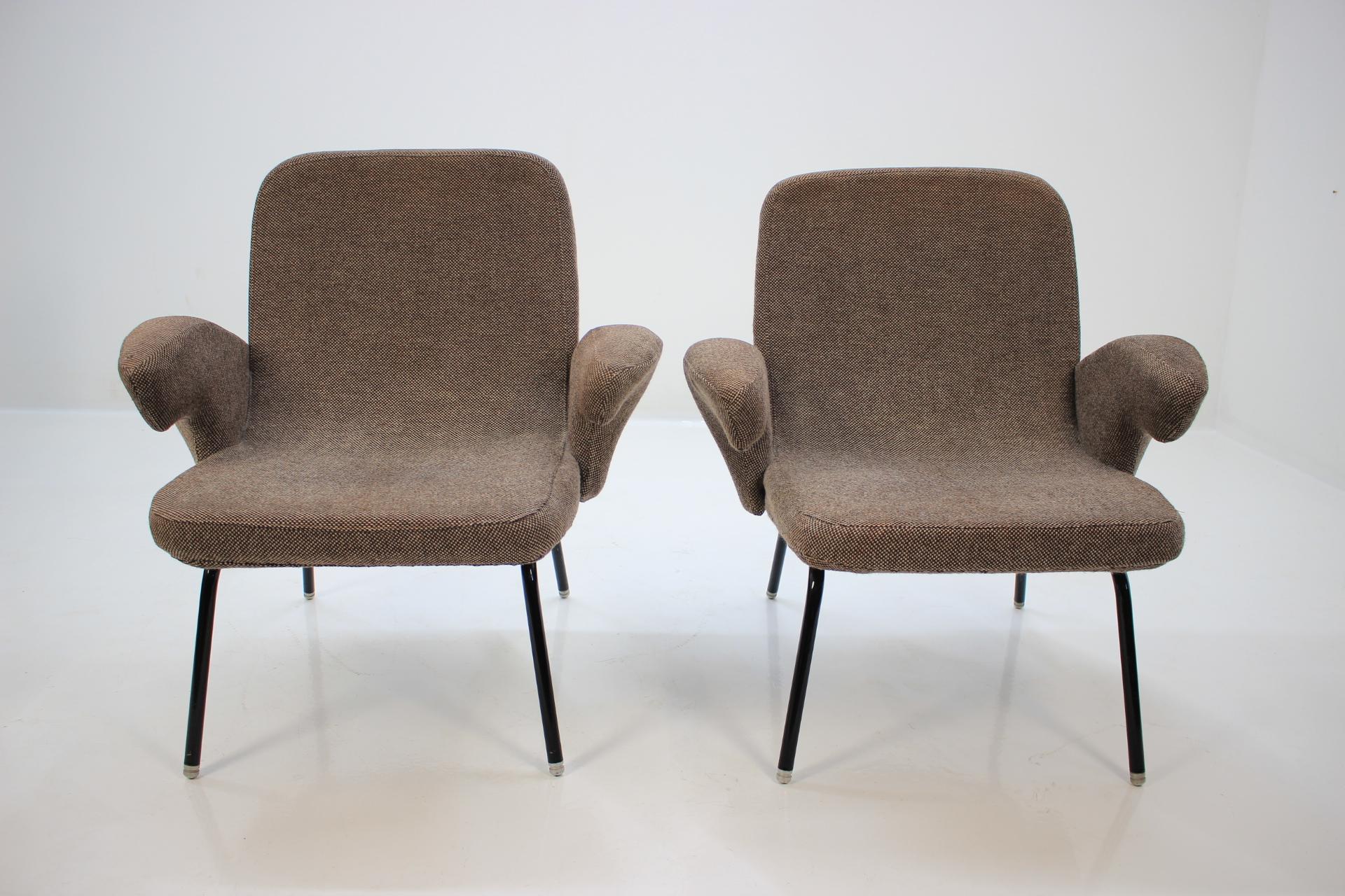 Brutalist Armchairs by Alan Fuchs, Set of Two, 1961