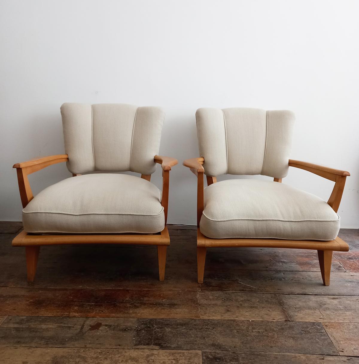 Mid-Century Modern Armchairs by Etienne-Henri Martin, Model Sk250. Set of 2