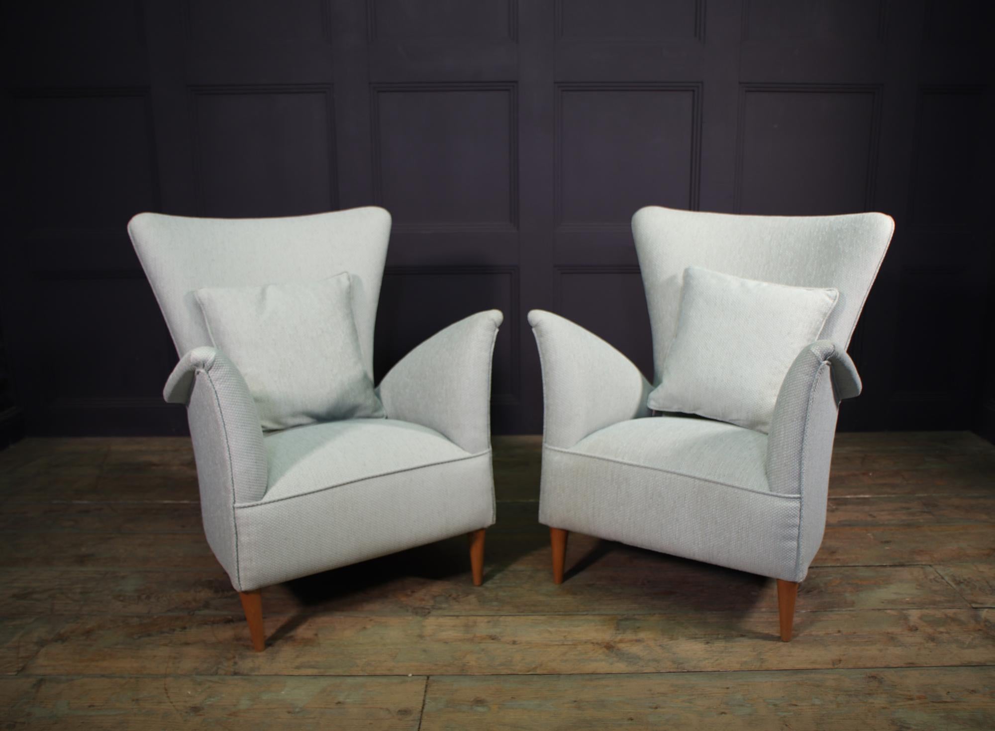 Armchairs by Gio Ponti for Hotel Bristol Merano, C 1954 In Excellent Condition In Paddock Wood Tonbridge, GB