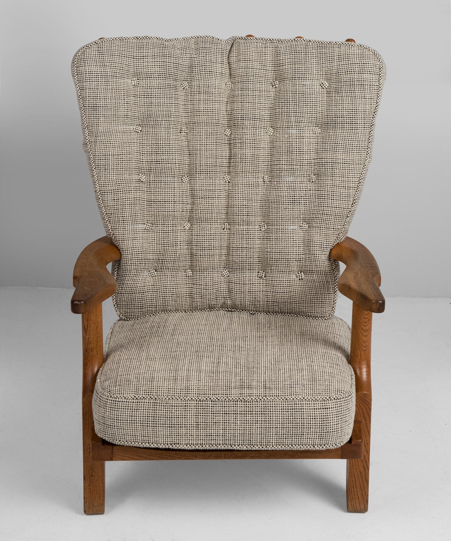 French Armchairs by Guillerme & Chambron, France, circa 1950