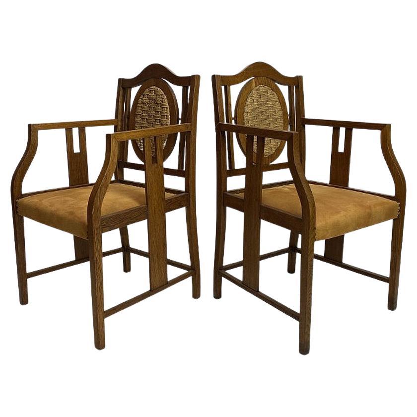 Armchairs by Hans Vollmer for Prag-Rudniker Korbwaren Vienna For Sale