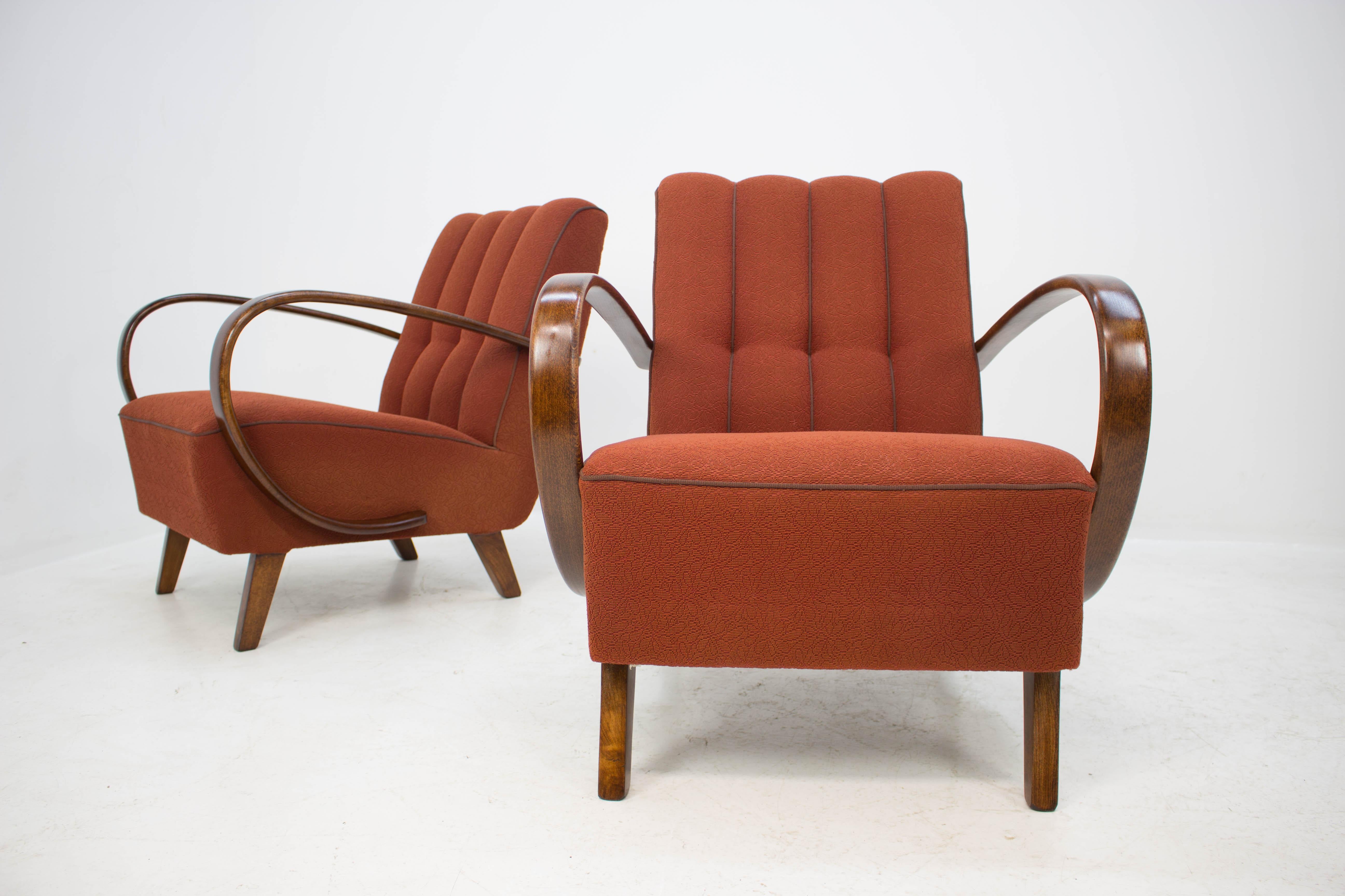 Armchairs by Jindrich Halabala, 1940s, Set of Two 12
