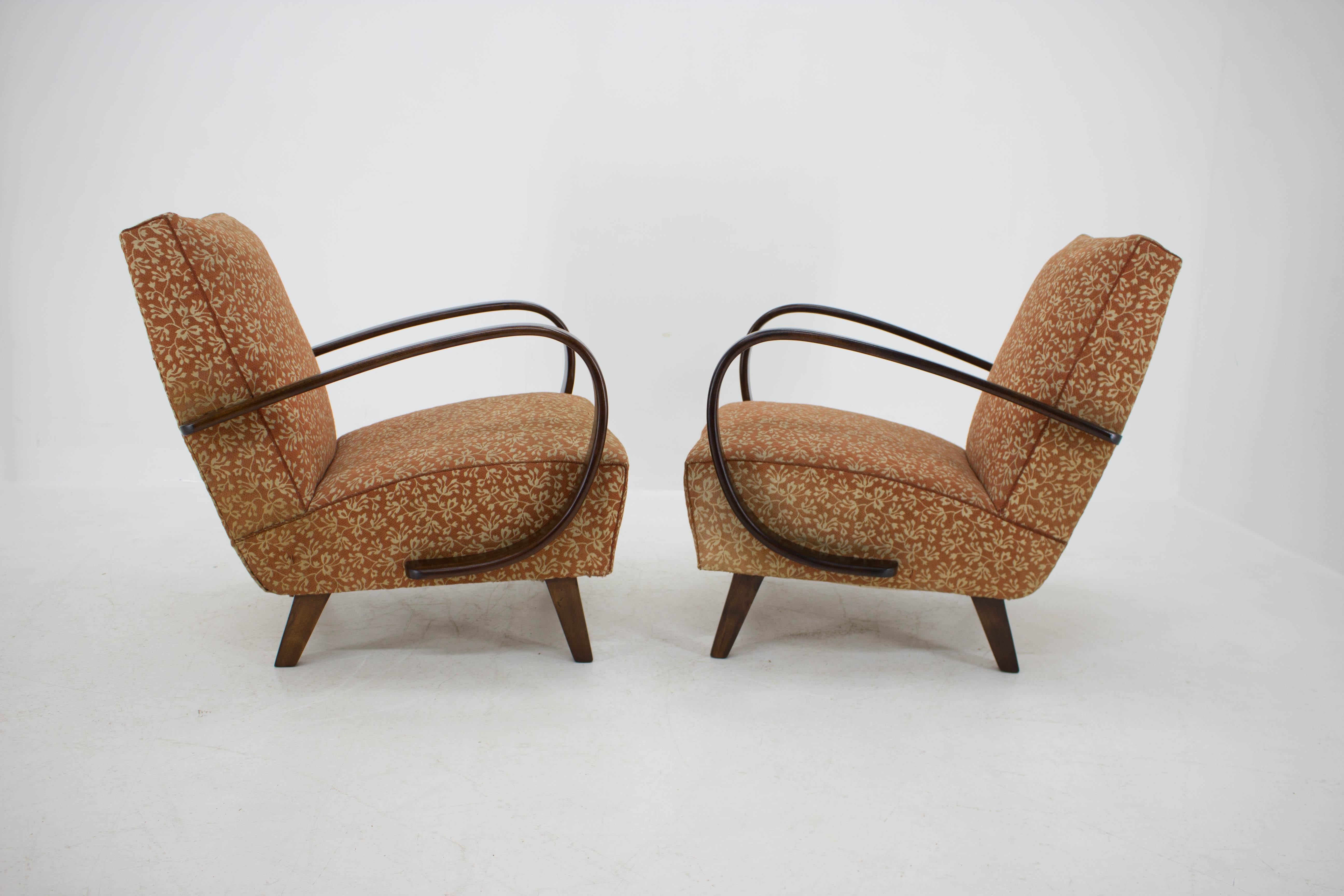 Armchairs by Jindrich Halabala, 1940s, Set of Two In Good Condition In Praha, CZ