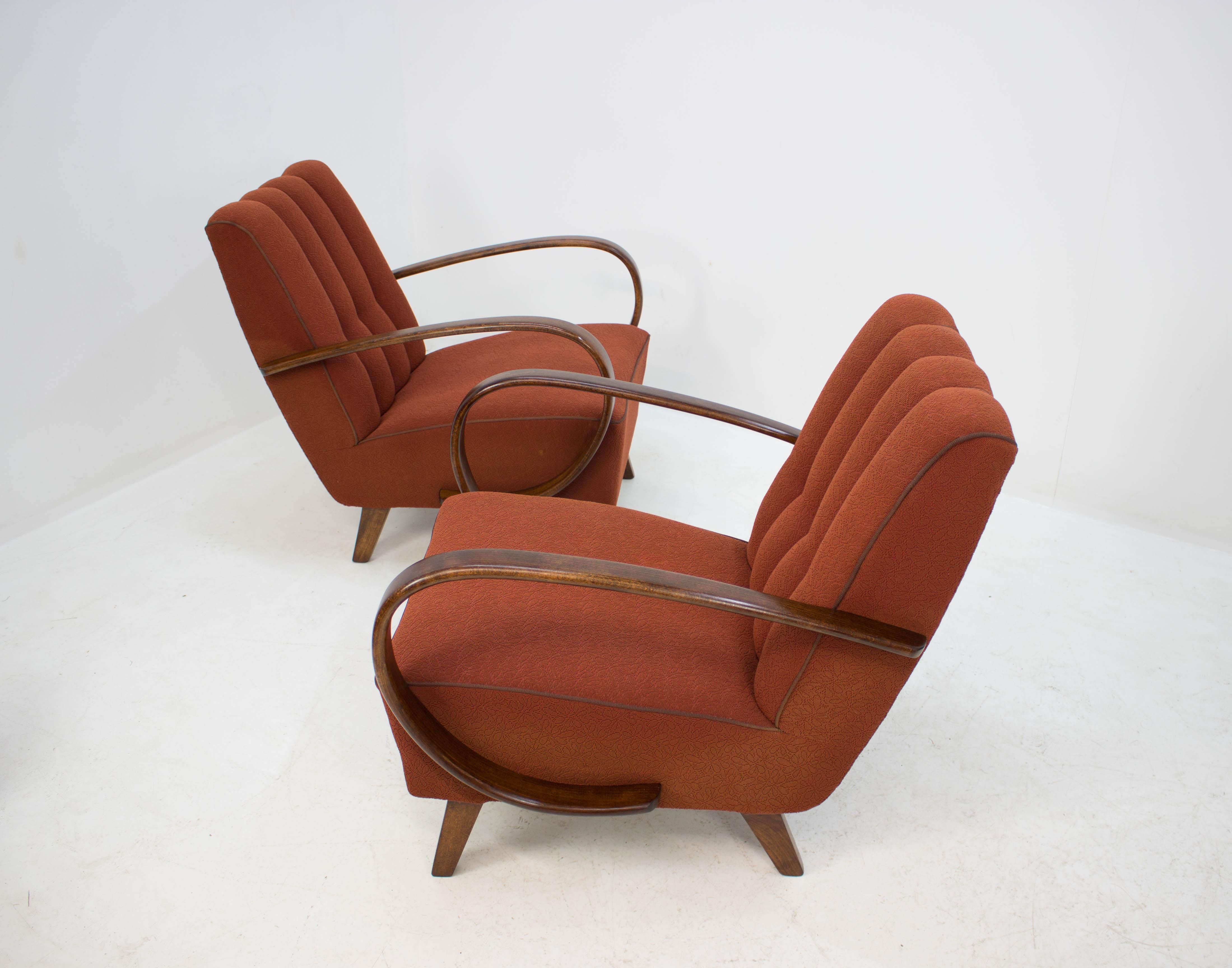 Mid-20th Century Armchairs by Jindrich Halabala, 1940s, Set of Two