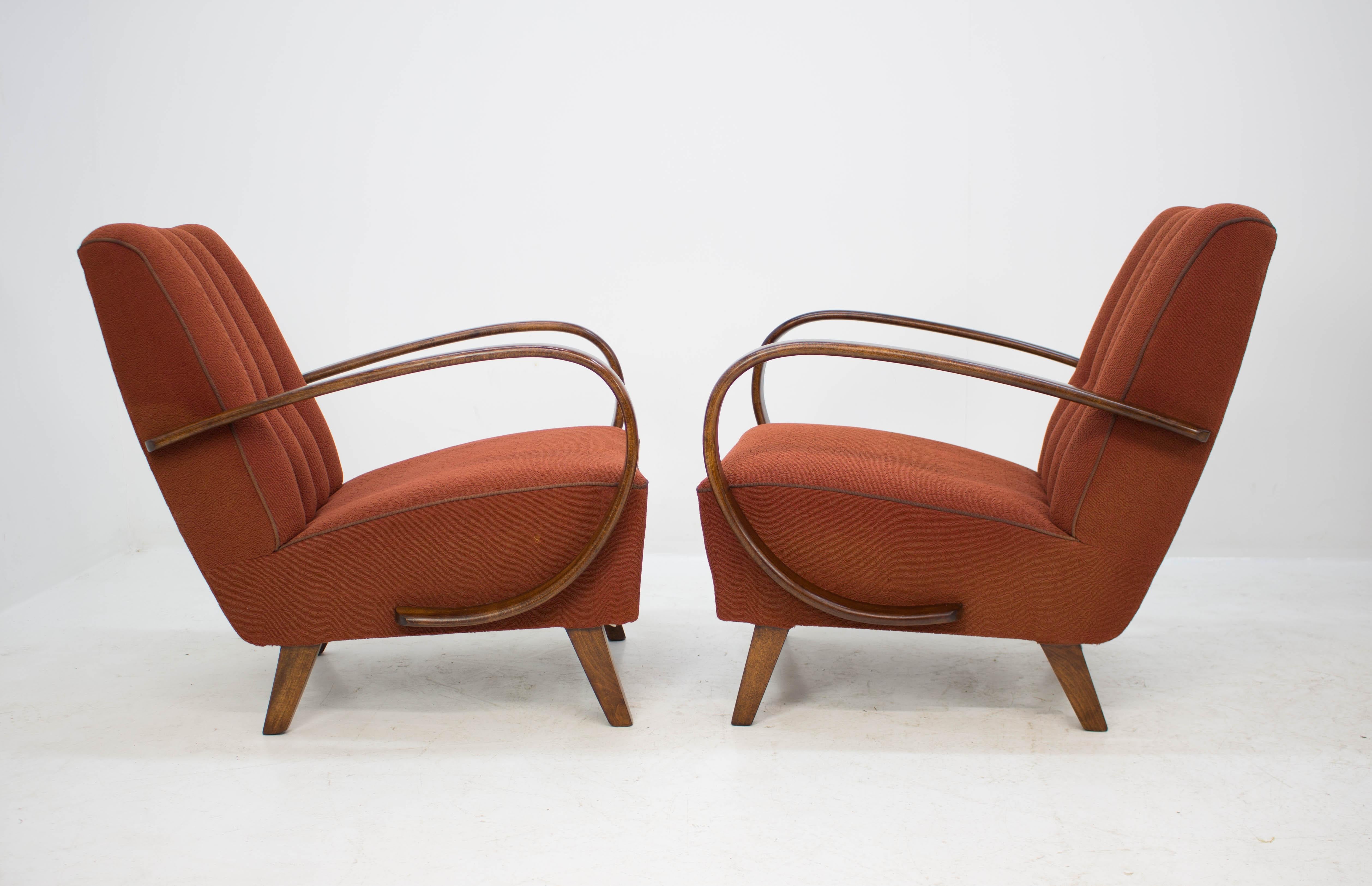 Armchairs by Jindrich Halabala, 1940s, Set of Two 1