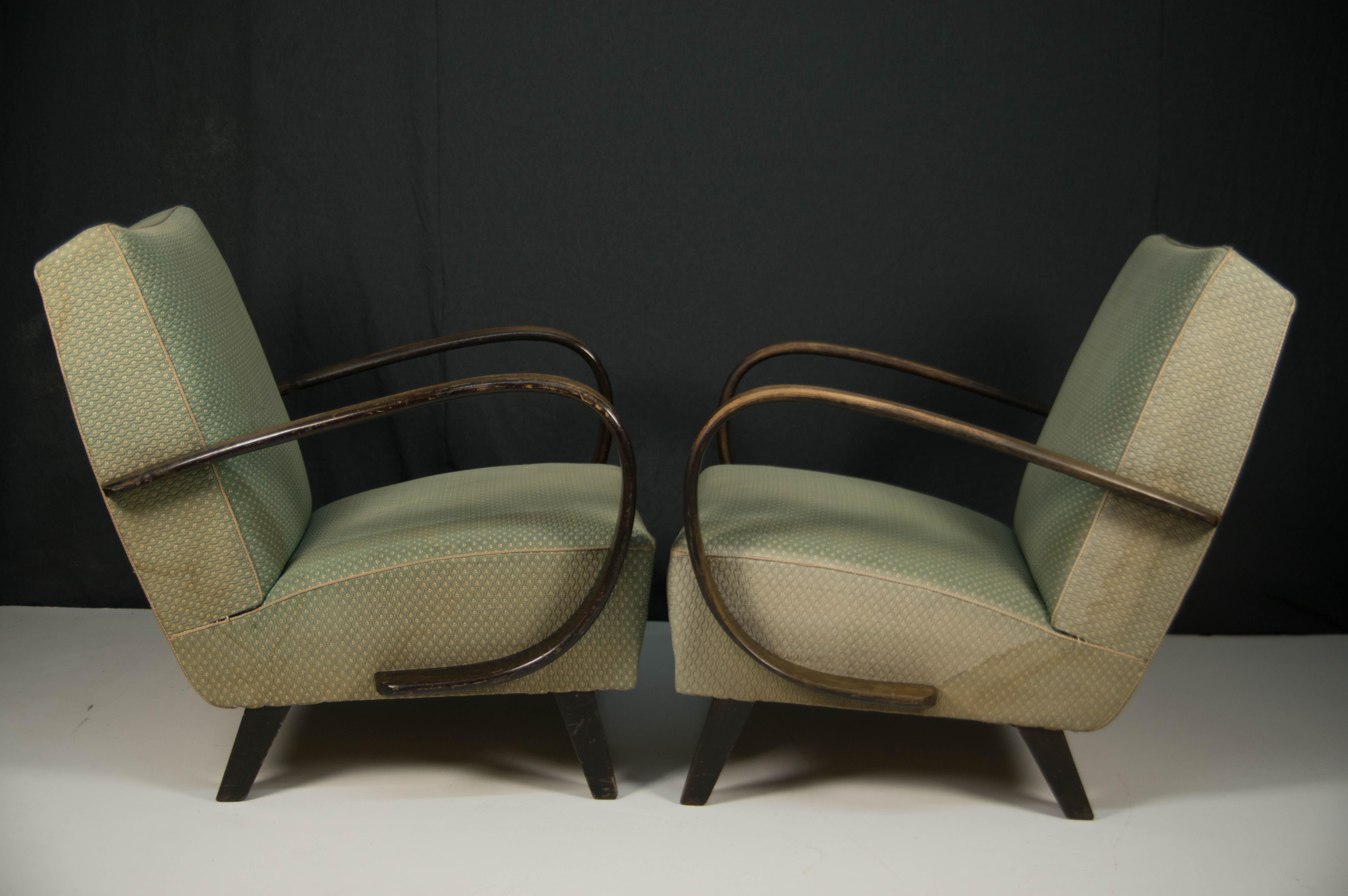 Czech Armchairs by Jindrich Halabala, 1950s, Set of Two
