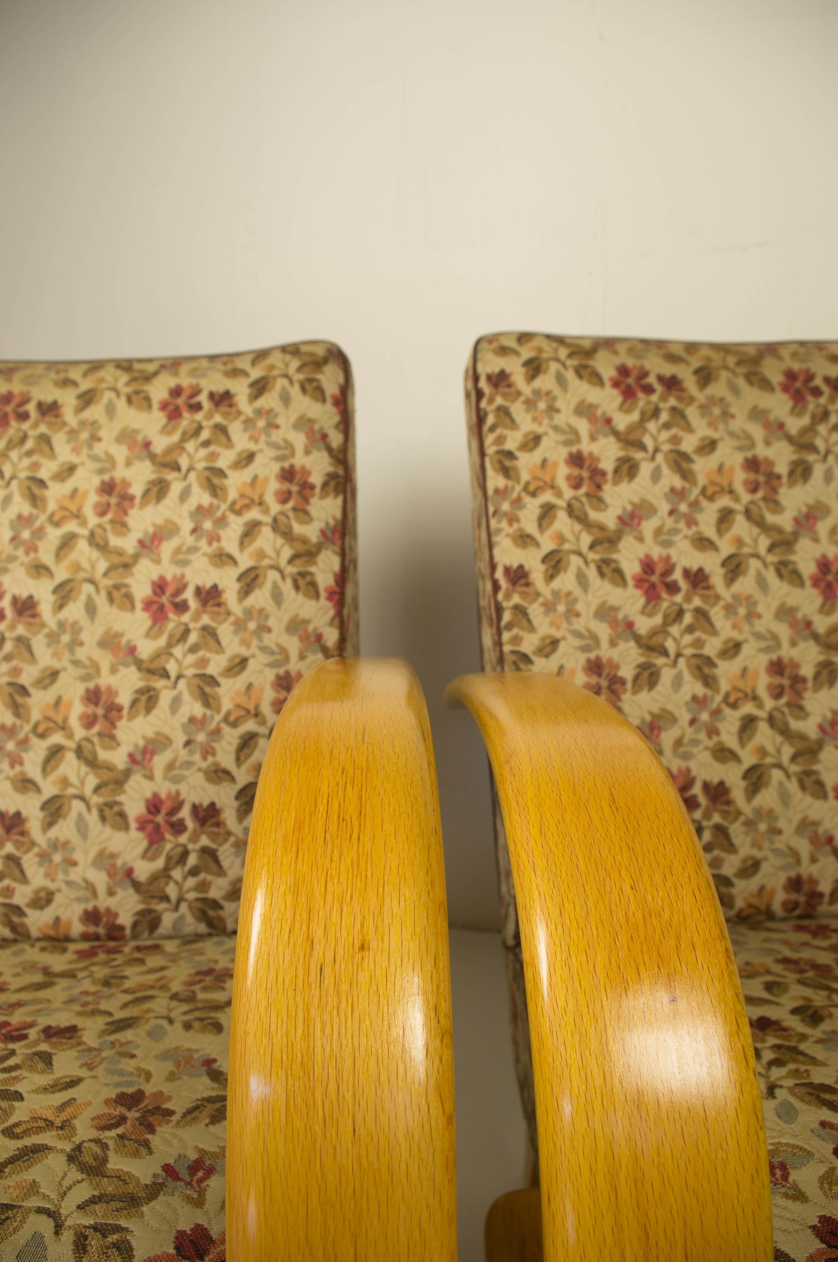 Armchairs by Jindrich Halabala, 1950s, Set of Two In Good Condition In Praha, CZ