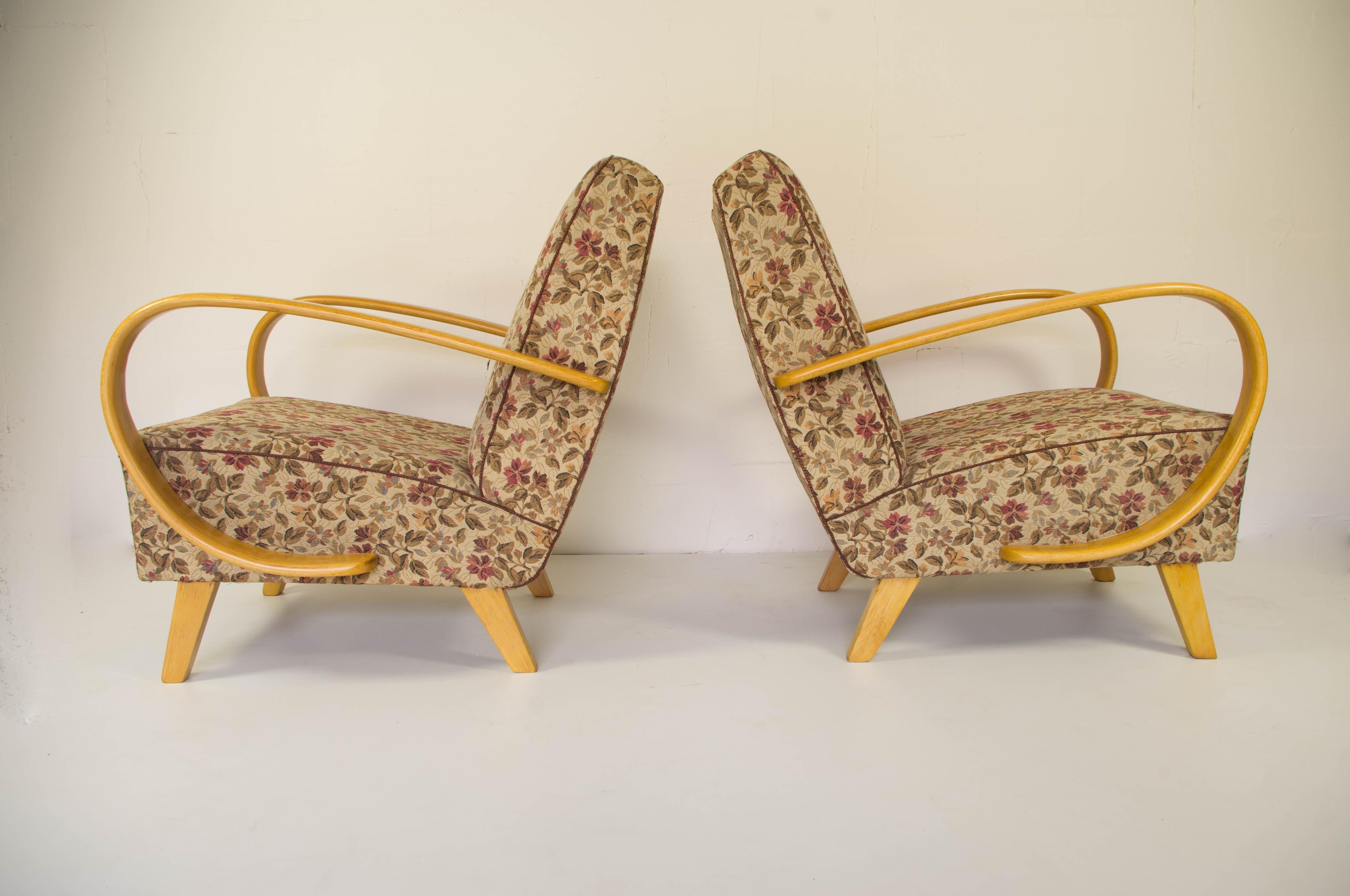 Mid-20th Century Armchairs by Jindrich Halabala, 1950s, Set of Two
